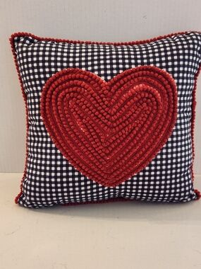 XOXO Heart Checkered Pillow
